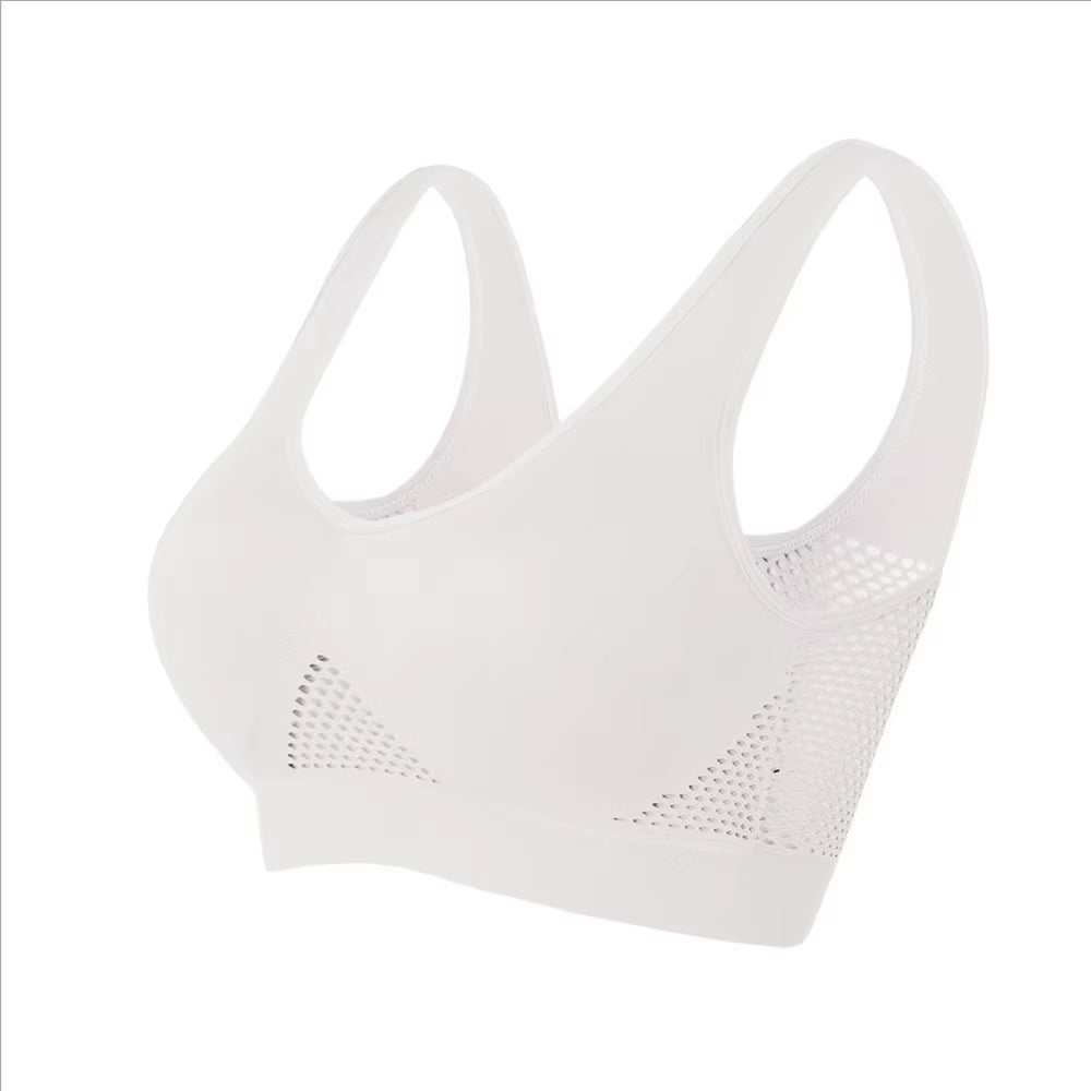 Seamless Mesh Women Sports Bras Fitness Gym Running Underwear Shockproof Bra Wireless 6XL plus Size Crop Top Breathable Yoga Bra