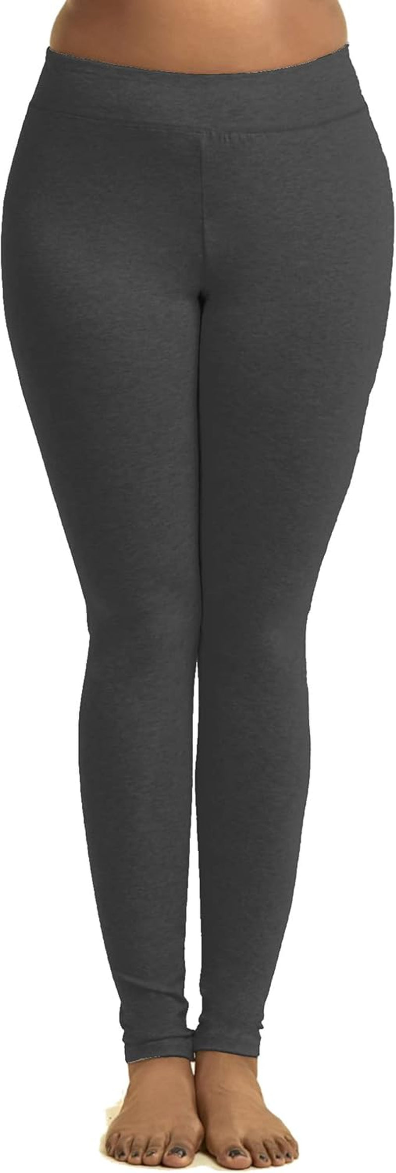 Women'S plus Size Cotton Blend Leggings - 1X-5X, Full Length, Breathable, Yoga, Black, Charcoal, Navy, White