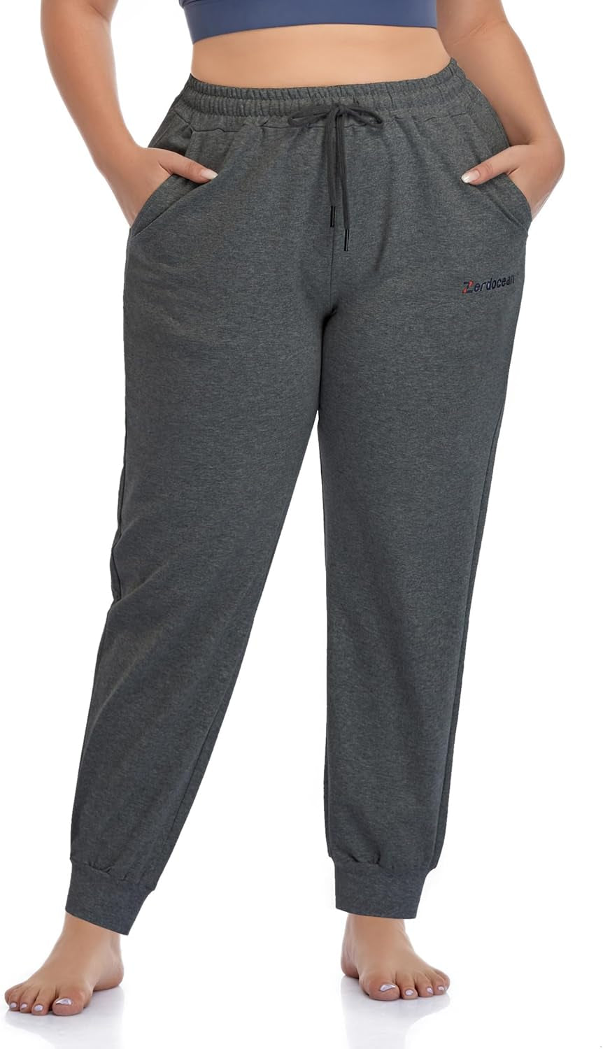 Women'S plus Size Joggers Pants Active Sweatpants Tapered Workout Yoga Lounge Pants with Pockets