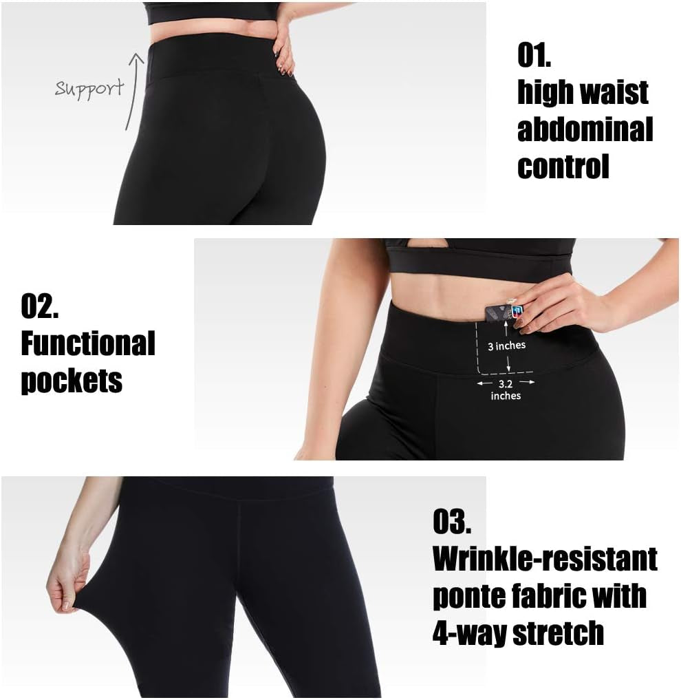Womens Capri Yoga Pants plus Size Breathable Mesh Splice Tummy Control Best Long Workout Fitness Pants