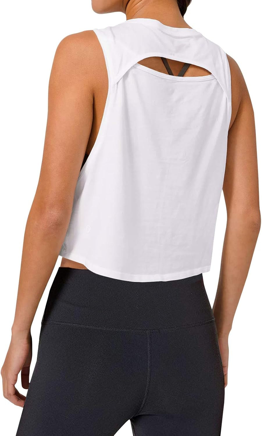 Crop Tops Workout Tops Loose Sleeveless Cropped Muscle Tank Open Back Shirts Gym Exercise Clothes for Women