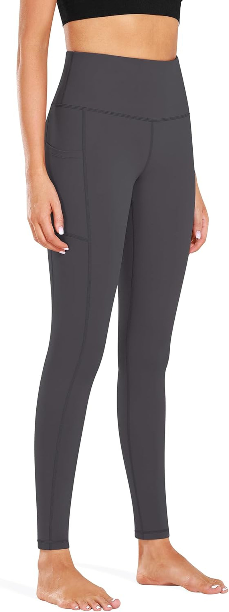 High Waist Yoga Pants, Pocket Yoga Pants Tummy Control Workout Running 4 Way Stretch Yoga Leggings