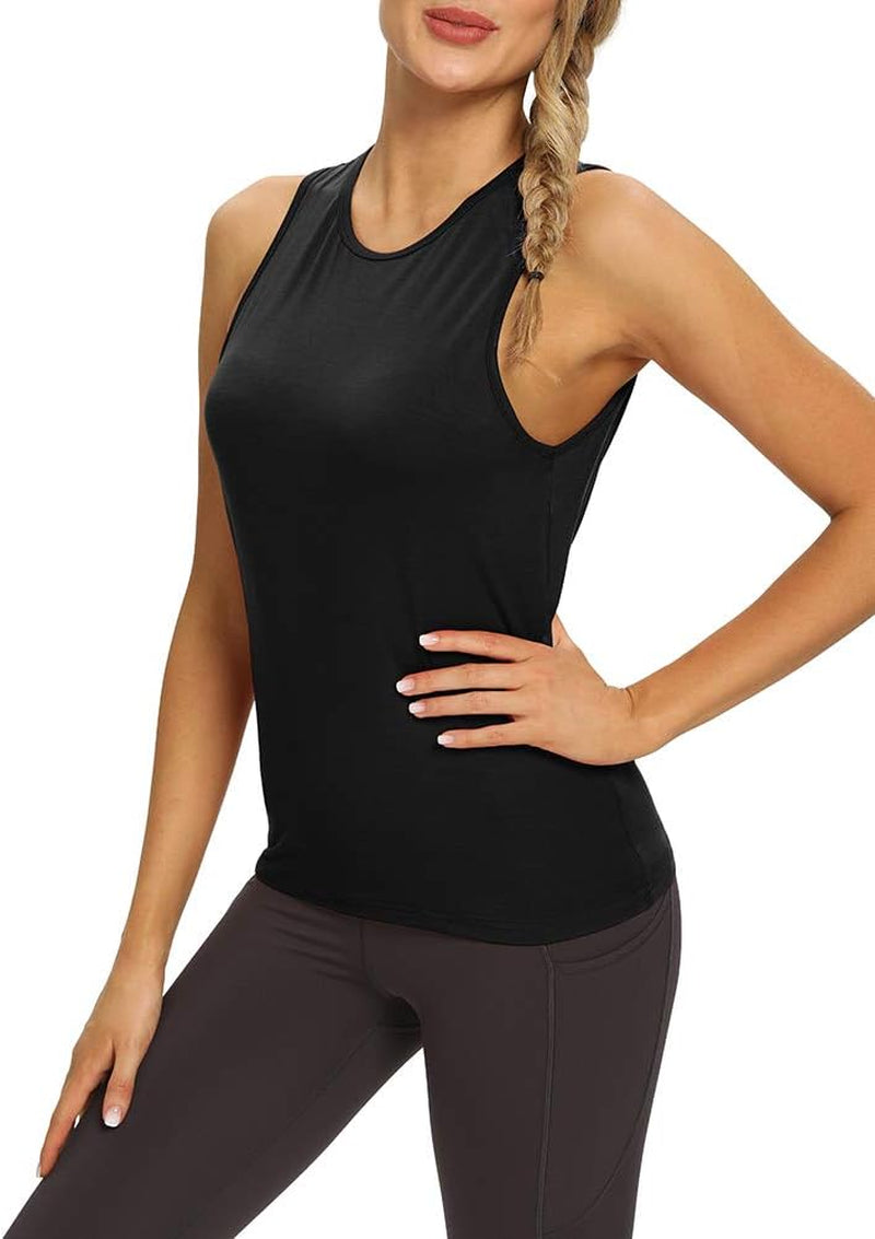 Workout Tops for Women Open Back Yoga Shirts Tank Tops Athletic Tops Gym Workout Clothes