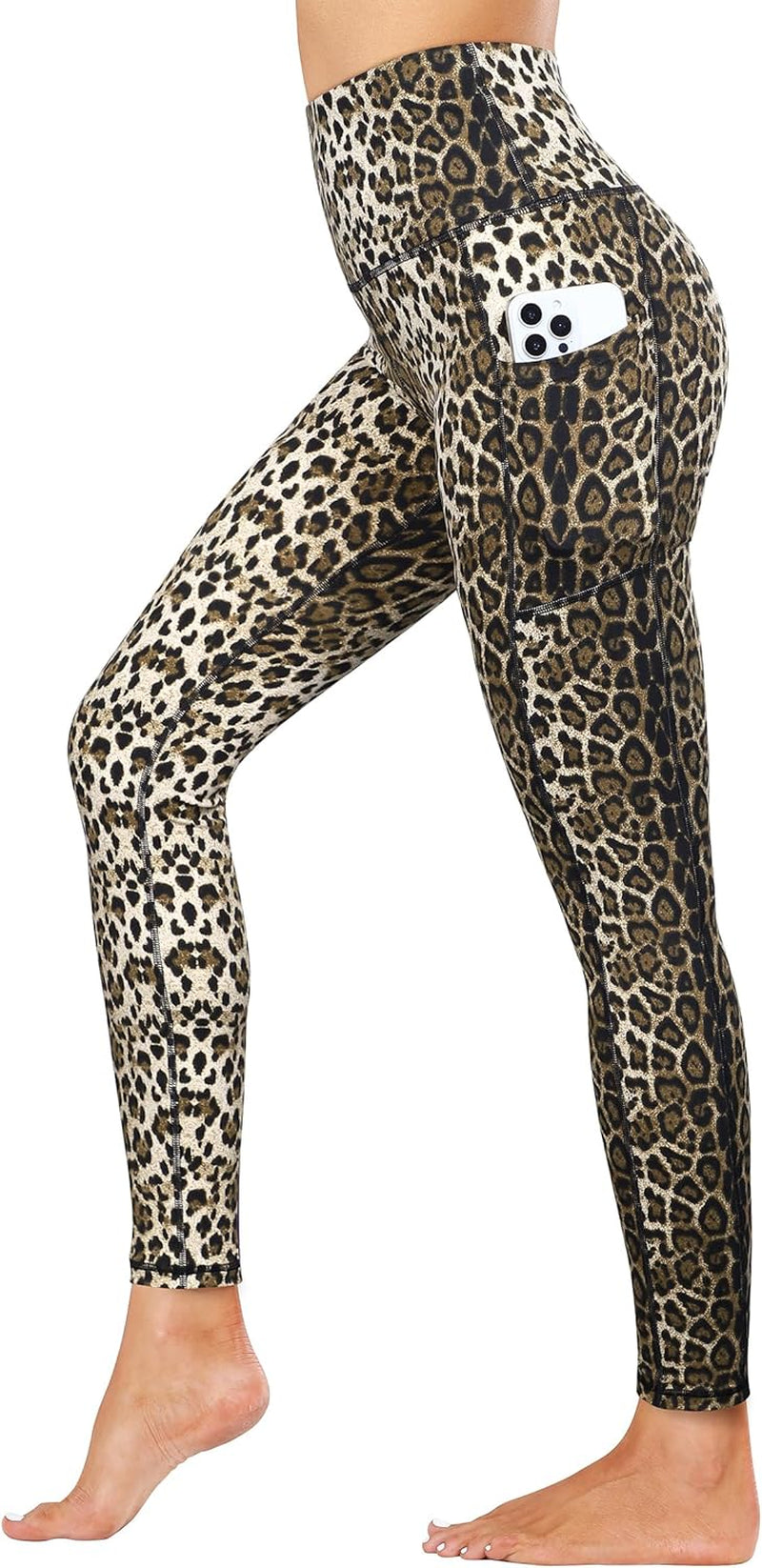 High Waist Yoga Pants, Pocket Yoga Pants Tummy Control Workout Running 4 Way Stretch Yoga Leggings