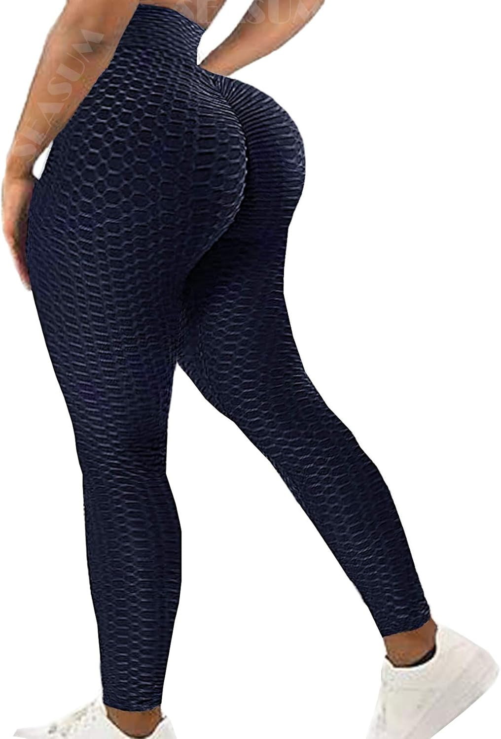 Women High Waisted Workout Yoga Pants Butt Lifting Scrunch Booty Leggings Tummy Control anti Cellulite Textured Tights