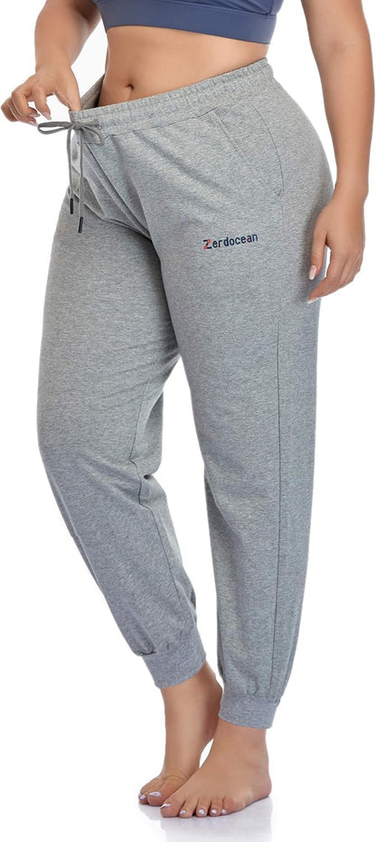 Women'S plus Size Joggers Pants Active Sweatpants Tapered Workout Yoga Lounge Pants with Pockets