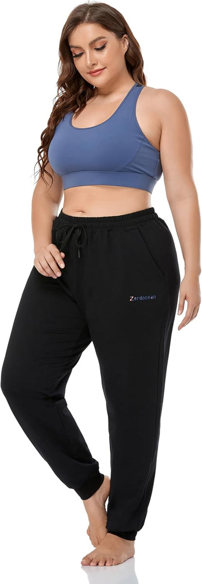 Women'S plus Size Joggers Pants Active Sweatpants Tapered Workout Yoga Lounge Pants with Pockets
