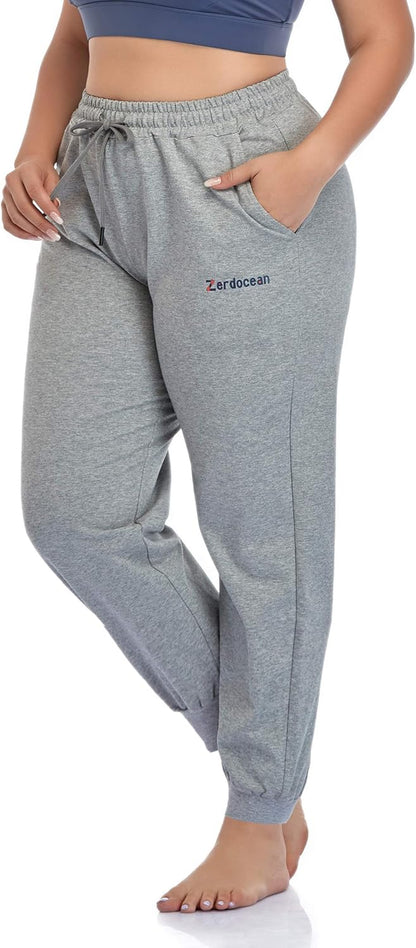 Women'S plus Size Joggers Pants Active Sweatpants Tapered Workout Yoga Lounge Pants with Pockets