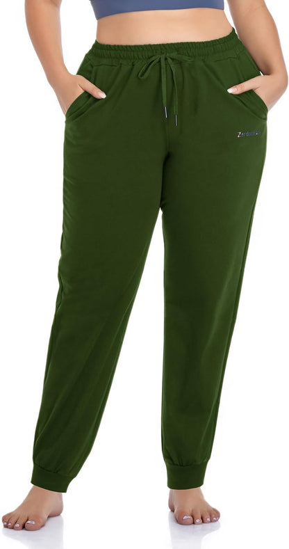 Women'S plus Size Joggers Pants Active Sweatpants Tapered Workout Yoga Lounge Pants with Pockets