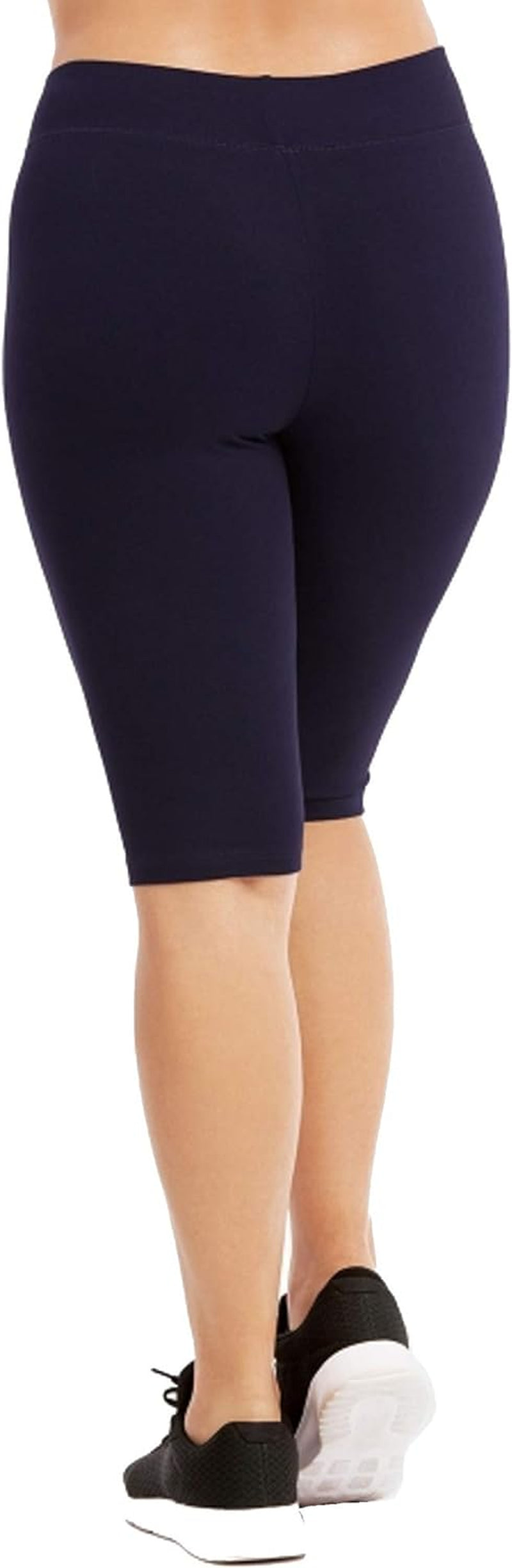 Womens Bike Shorts plus Size - Cotton Biker Bottoms. Bermuda Long Shorts for Women. Great Gym, Workout & Yoga