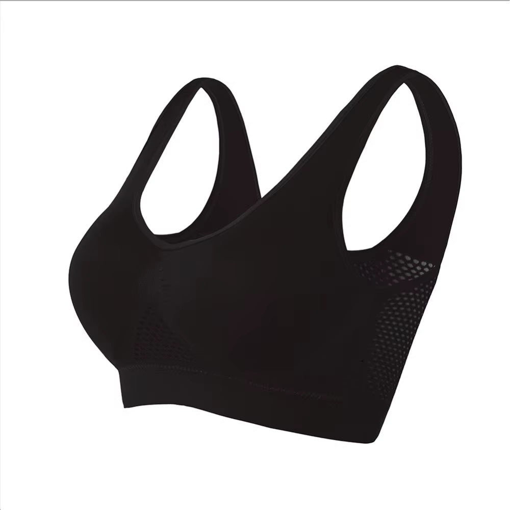 Seamless Mesh Women Sports Bras Fitness Gym Running Underwear Shockproof Bra Wireless 6XL plus Size Crop Top Breathable Yoga Bra