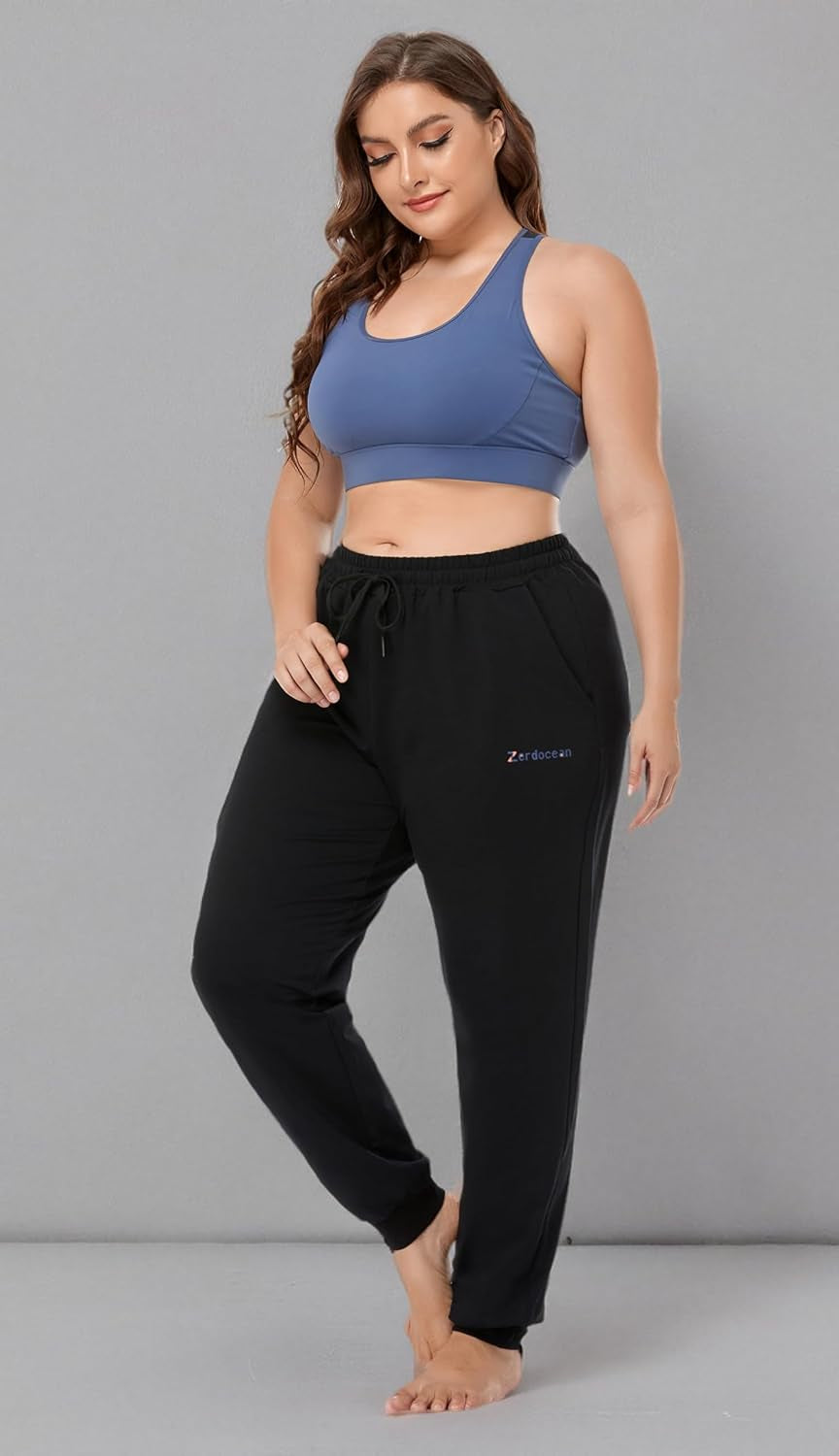 Women'S plus Size Joggers Pants Active Sweatpants Tapered Workout Yoga Lounge Pants with Pockets