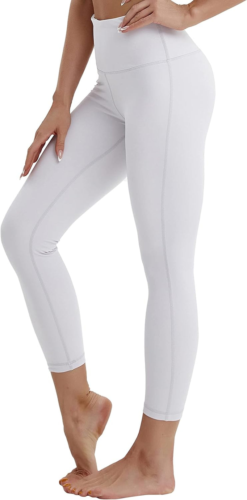 22"/26"/28" Inseam Yoga Pants Inner Pocket Workout Capris Running High Waist Full Length Leggings Tummy Control