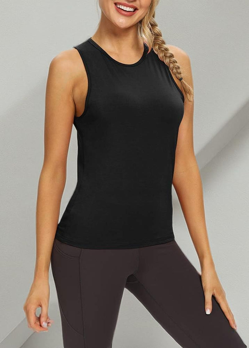 Workout Tops for Women Open Back Yoga Shirts Tank Tops Athletic Tops Gym Workout Clothes