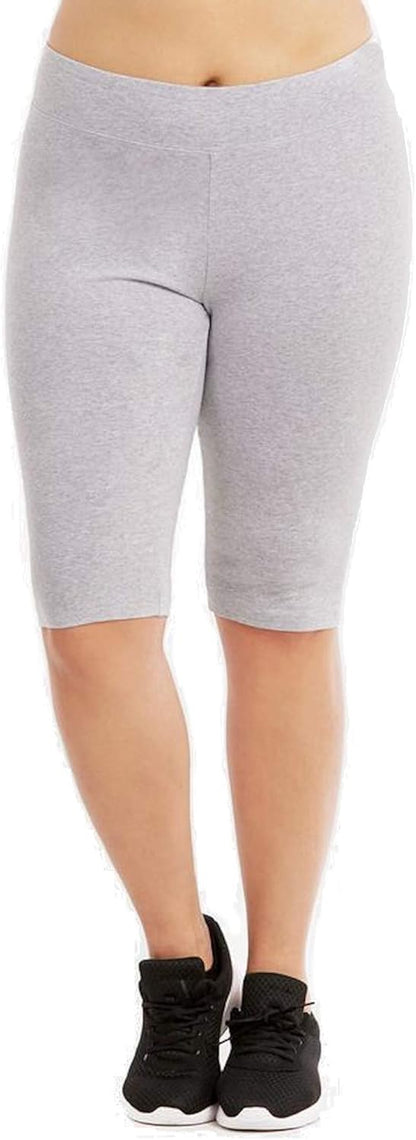 Womens Bike Shorts plus Size - Cotton Biker Bottoms. Bermuda Long Shorts for Women. Great Gym, Workout & Yoga