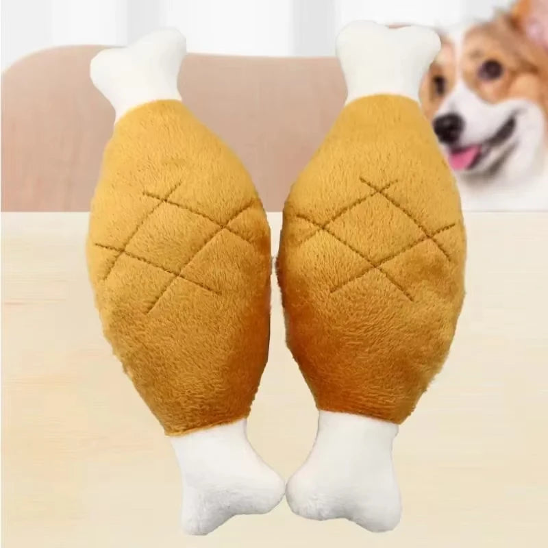 Dog Squeaky Toy Chicken Legs Bone Shape Pet Dog Plush Toy for Small Medium Large Dogs and Cats juguetes para perros