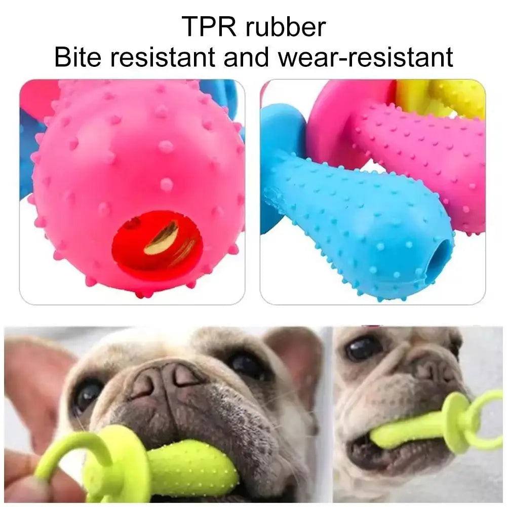 3Pcs Pet Rubber Pacifier Dog Toy Interactive Rubber Soother Pet Dog Cat Puppy Elasticity Teeth Dog Chew Toys Tooth Cleaning Toy