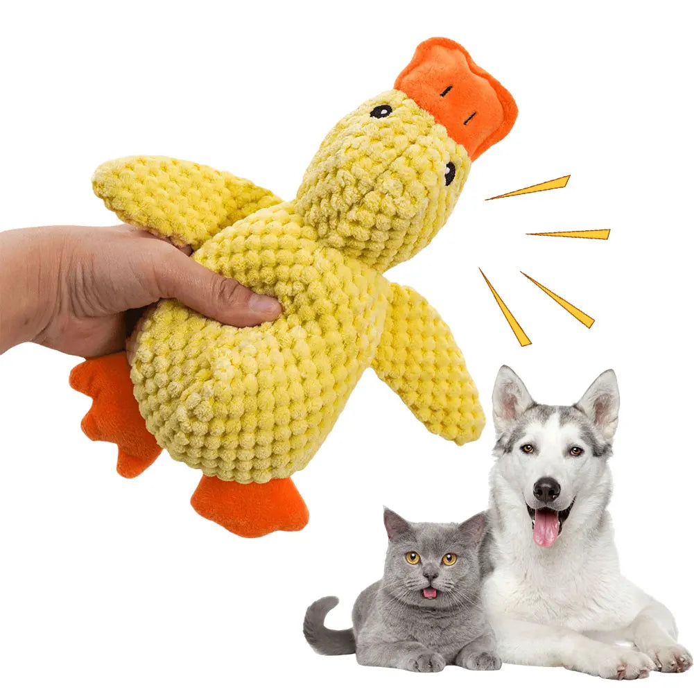 Dog Calming Duck Pet Plush Toy with Quacking Sound Calming Duck Dog Toy Chew Toy Dog Stuffed Animals Chew Toy for Dogs