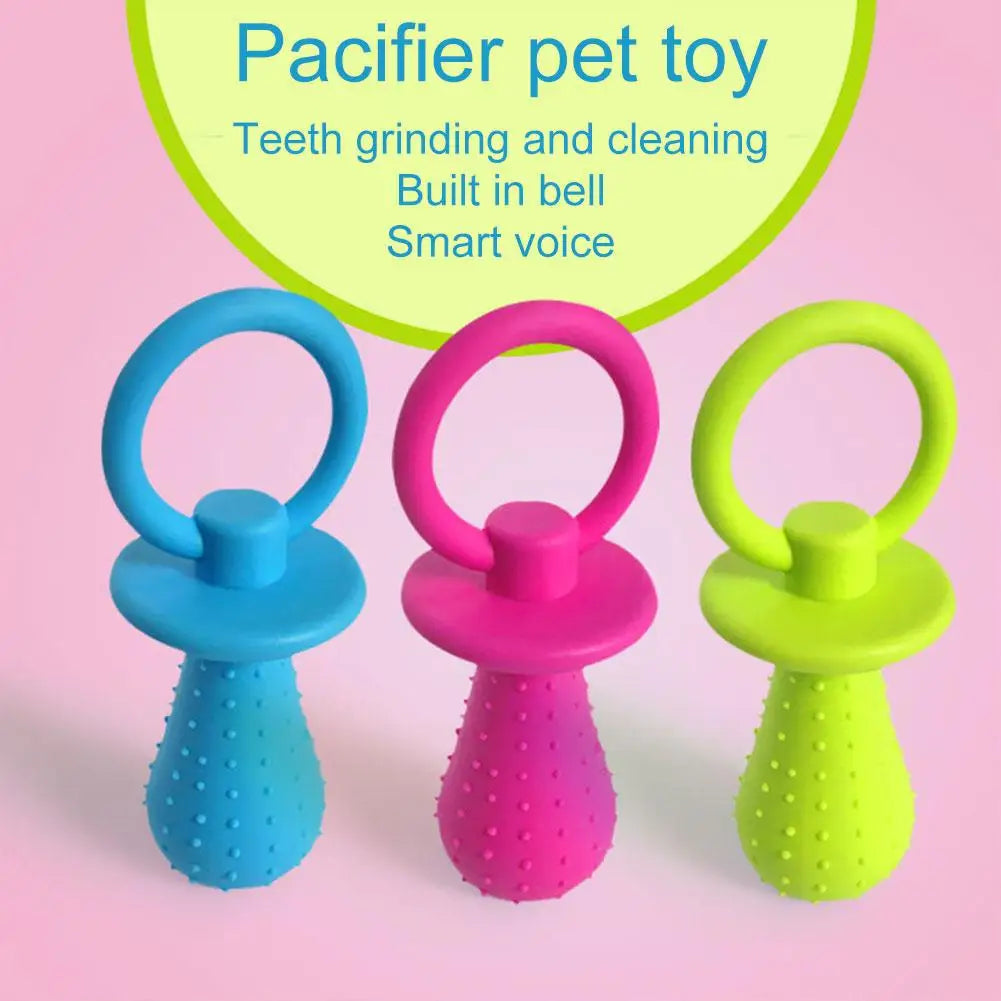 3Pcs Pet Rubber Pacifier Dog Toy Interactive Rubber Soother Pet Dog Cat Puppy Elasticity Teeth Dog Chew Toys Tooth Cleaning Toy