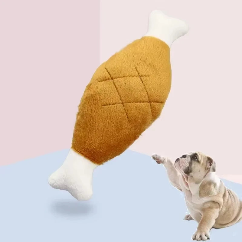 Dog Squeaky Toy Chicken Legs Bone Shape Pet Dog Plush Toy for Small Medium Large Dogs and Cats juguetes para perros