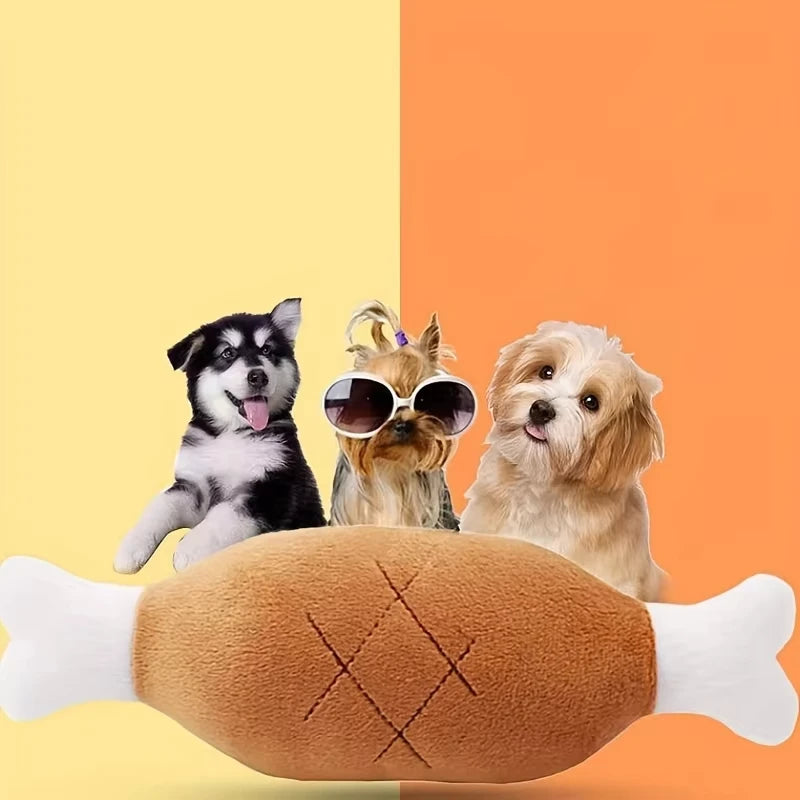Dog Squeaky Toy Chicken Legs Bone Shape Pet Dog Plush Toy for Small Medium Large Dogs and Cats juguetes para perros