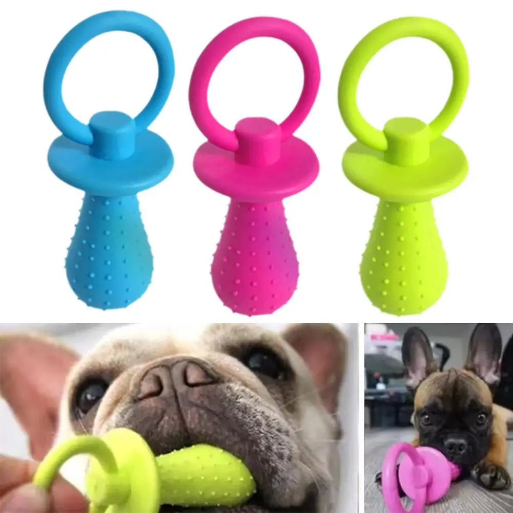 3Pcs Pet Rubber Pacifier Dog Toy Interactive Rubber Soother Pet Dog Cat Puppy Elasticity Teeth Dog Chew Toys Tooth Cleaning Toy