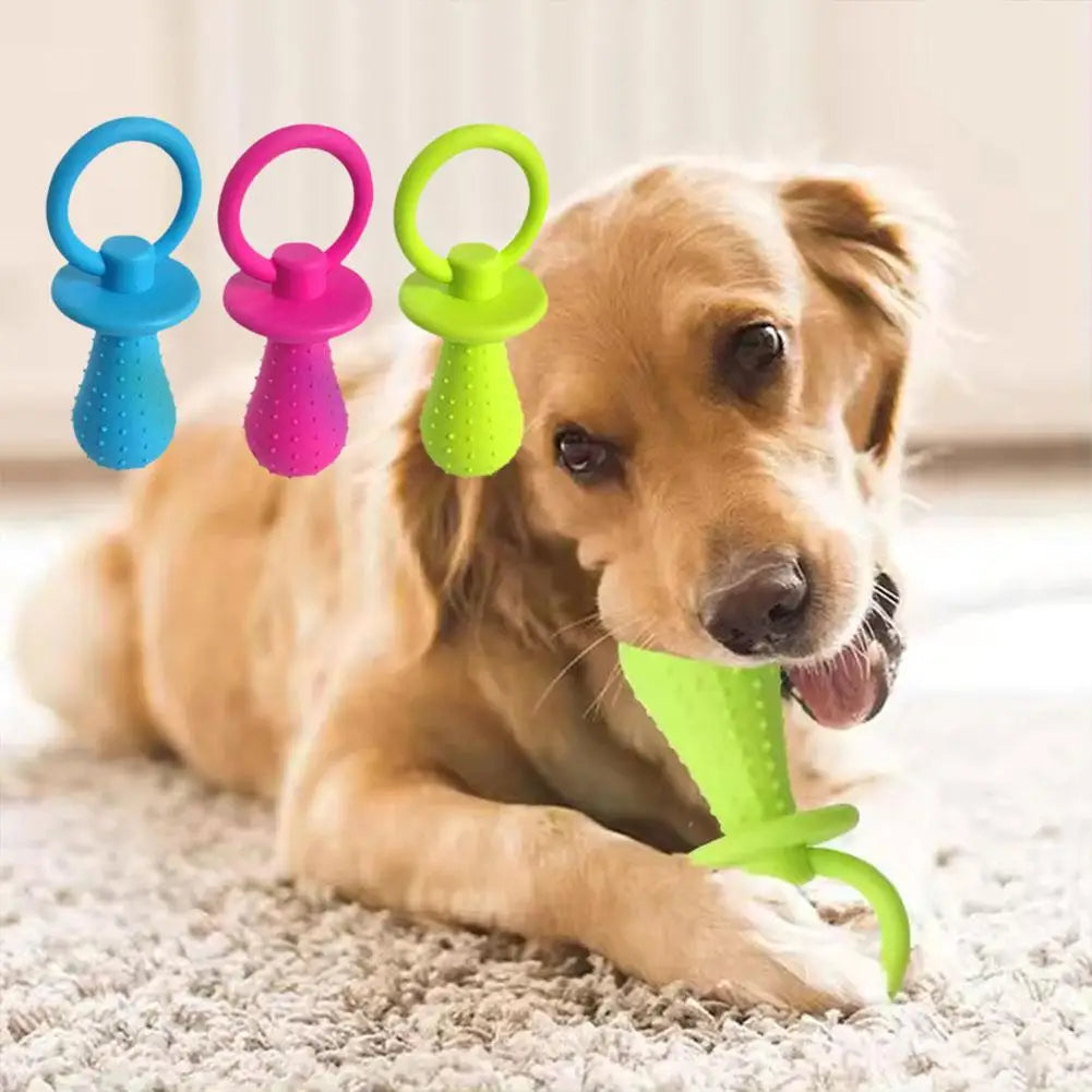 3Pcs Pet Rubber Pacifier Dog Toy Interactive Rubber Soother Pet Dog Cat Puppy Elasticity Teeth Dog Chew Toys Tooth Cleaning Toy