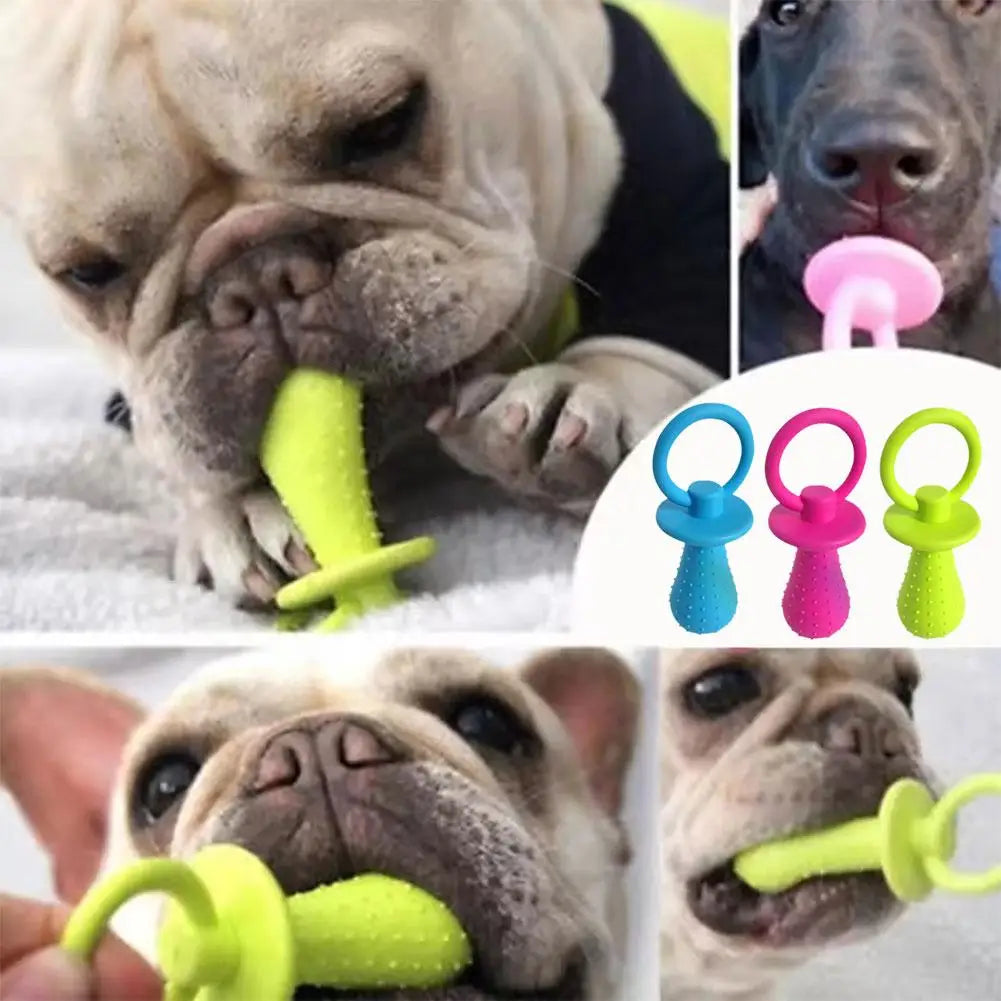 3Pcs Pet Rubber Pacifier Dog Toy Interactive Rubber Soother Pet Dog Cat Puppy Elasticity Teeth Dog Chew Toys Tooth Cleaning Toy