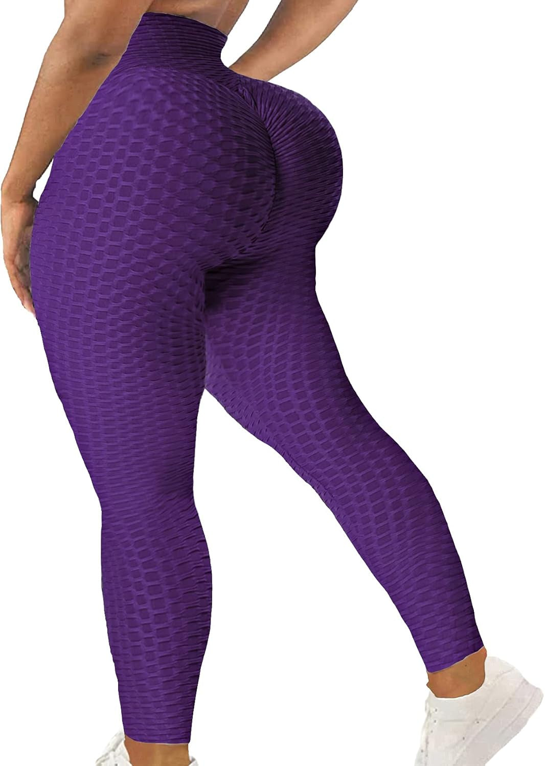 Women High Waisted Workout Yoga Pants Butt Lifting Scrunch Booty Leggings Tummy Control anti Cellulite Textured Tights