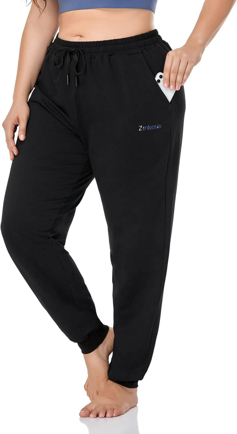Women'S plus Size Joggers Pants Active Sweatpants Tapered Workout Yoga Lounge Pants with Pockets