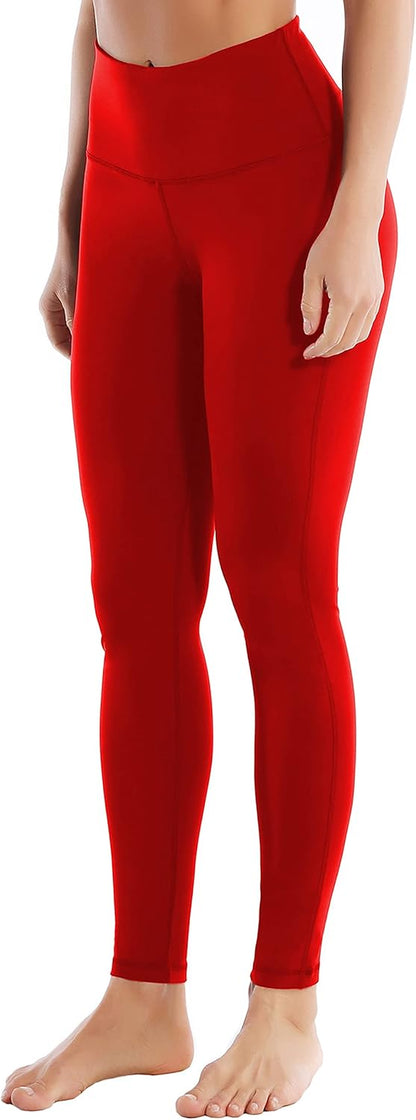 22"/26"/28" Inseam Yoga Pants Inner Pocket Workout Capris Running High Waist Full Length Leggings Tummy Control