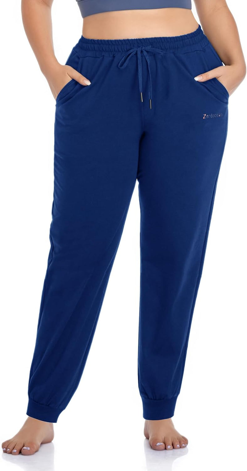 Women'S plus Size Joggers Pants Active Sweatpants Tapered Workout Yoga Lounge Pants with Pockets