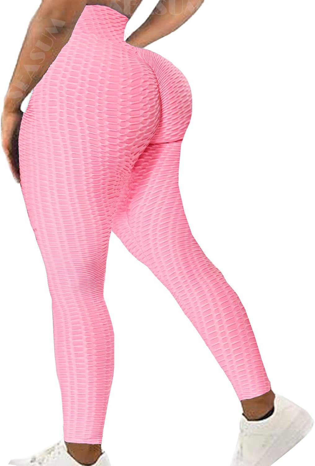 Women High Waisted Workout Yoga Pants Butt Lifting Scrunch Booty Leggings Tummy Control anti Cellulite Textured Tights