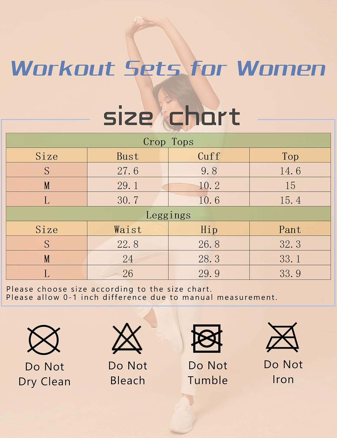 Workout Sets for Women 2 Piece Sports Crop Tops Seamless High Waisted Leggings Yoga Gym Running Outfits