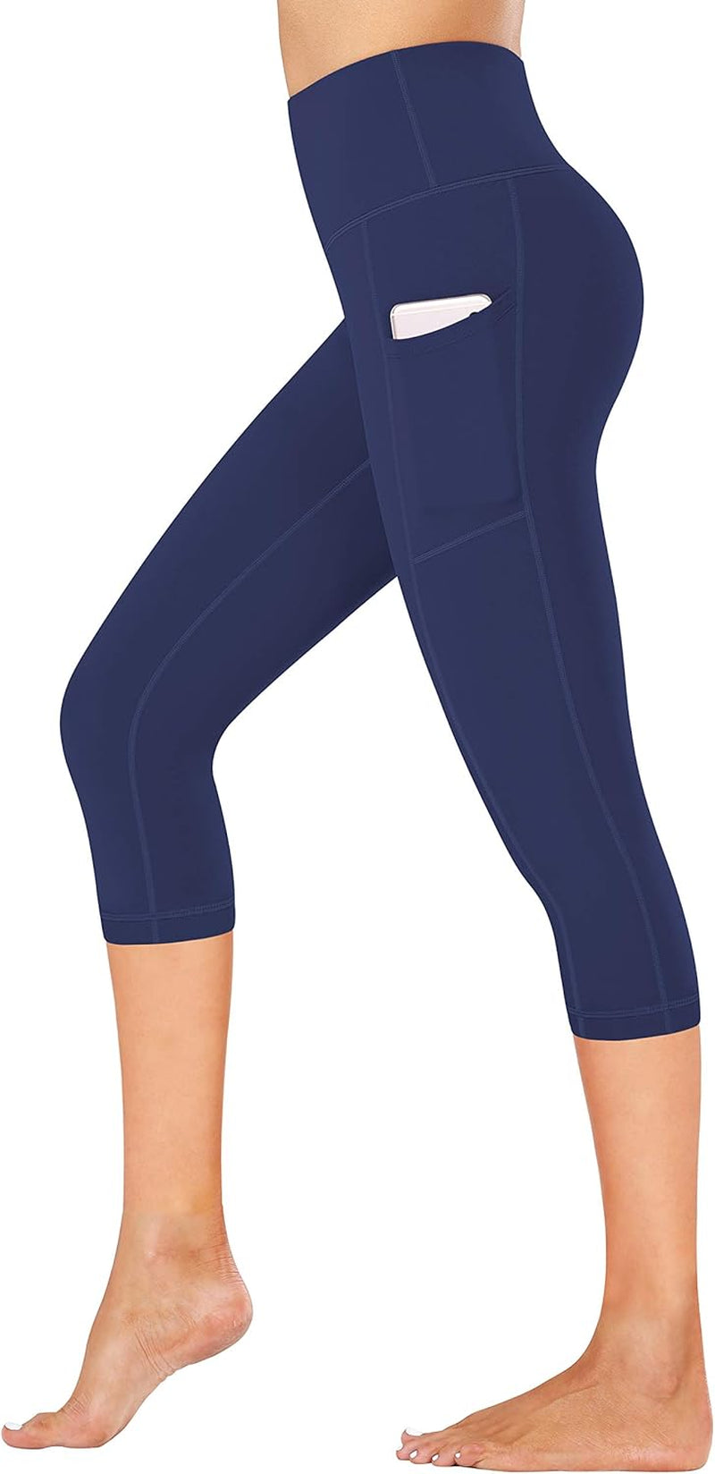 High Waist Yoga Pants, Pocket Yoga Pants Tummy Control Workout Running 4 Way Stretch Yoga Leggings