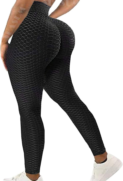 Women High Waisted Workout Yoga Pants Butt Lifting Scrunch Booty Leggings Tummy Control anti Cellulite Textured Tights