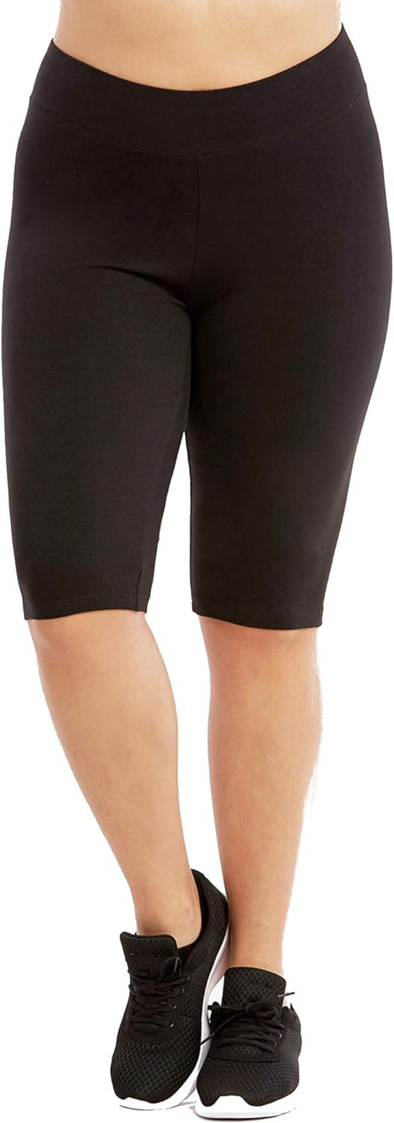 Womens Bike Shorts plus Size - Cotton Biker Bottoms. Bermuda Long Shorts for Women. Great Gym, Workout & Yoga