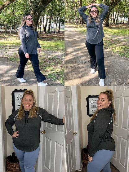Plus Size Women's Hoodies for Activewear - Lightweight Athletic Sweatshirts with Thumb Holes and Running Tops