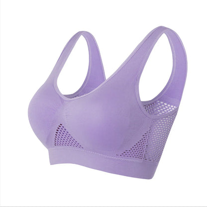 Seamless Mesh Women Sports Bras Fitness Gym Running Underwear Shockproof Bra Wireless 6XL plus Size Crop Top Breathable Yoga Bra