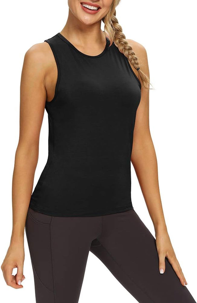 Workout Tops for Women Open Back Yoga Shirts Tank Tops Athletic Tops Gym Workout Clothes